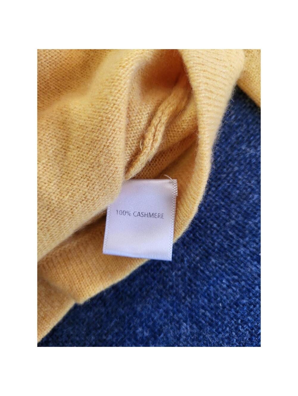 Saks Fifth Avenue Yellow Wrap Sweater Women's Small V-Neck Long Sleeve - Picture 7 of 9